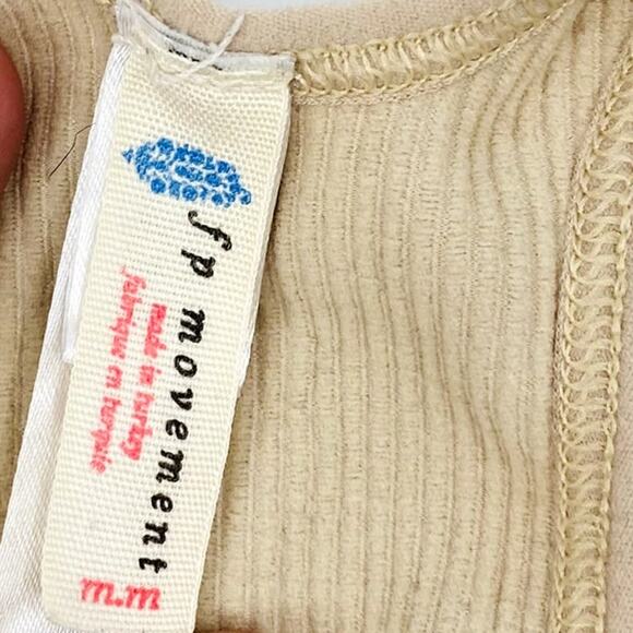 Free people Movement Cream Tan Ribbed Crop Top - Picture 3 of 3